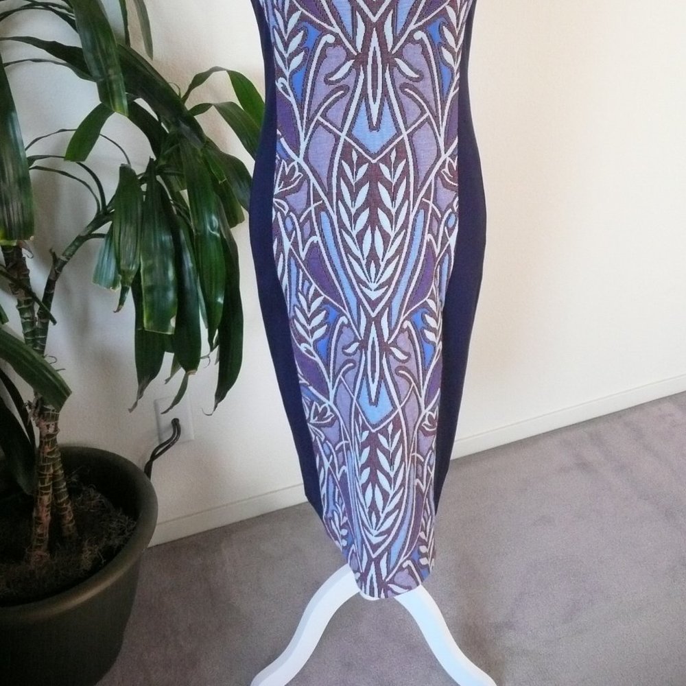 Anthropologie Blue Jacquard Sheath Midi - Picture 8 of 8
